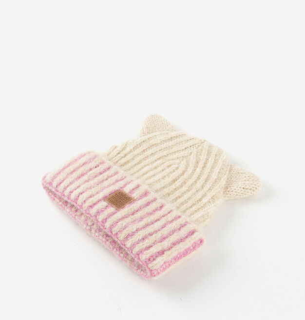 Victoria Gorro Malha com orelhinhas - Rosa