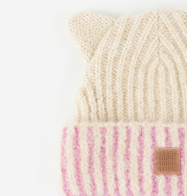 Victoria Gorro de Punto con Orejitas - Rosa