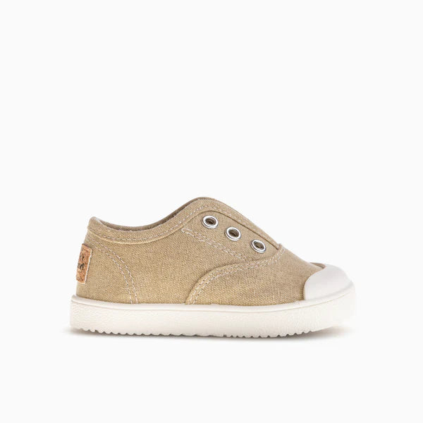 Pablosky Barefoot Sapatilha Lona Lavada Beige