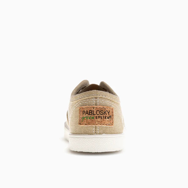 Pablosky Barefoot Sapatilha Lona Lavada Beige