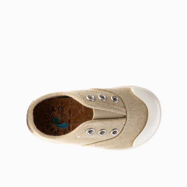 Pablosky Barefoot Sapatilha Lona Lavada Beige