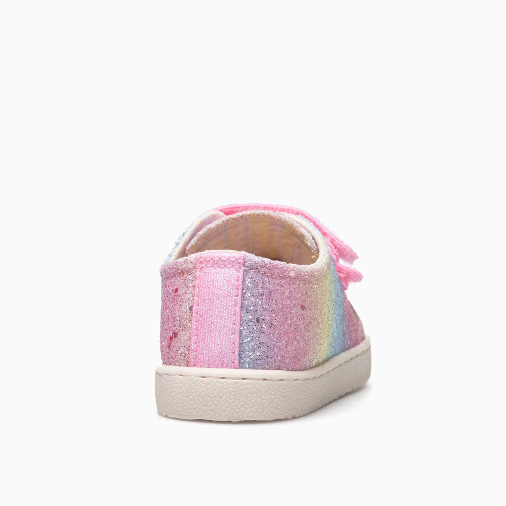 Pablosky Barefoot Sapatilha Lona Glitter Rainbow