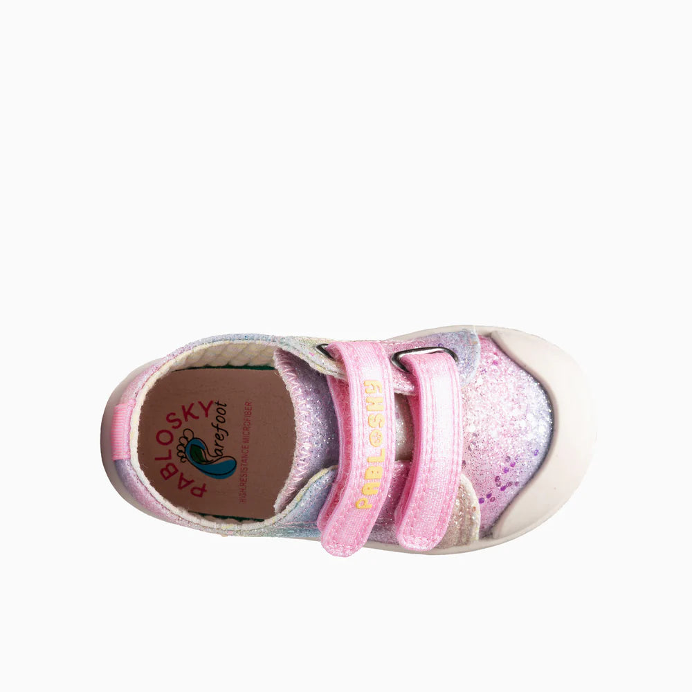 Pablosky Barefoot Sapatilha Lona Glitter Rainbow