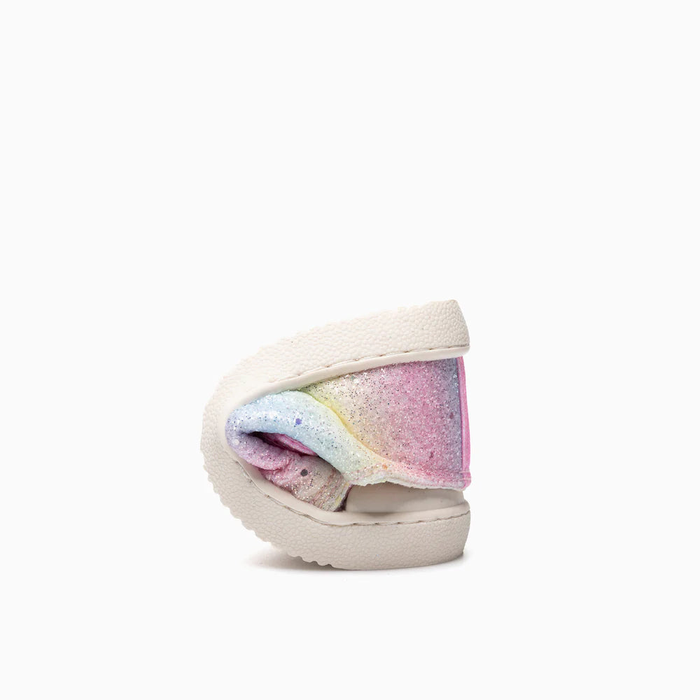 Pablosky Barefoot Sapatilha Lona Glitter Rainbow