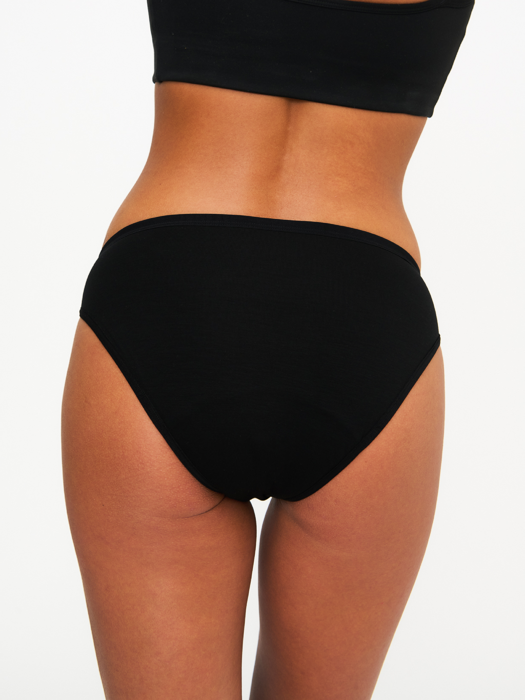 AllMatters Tencel cueca menstrual de cintura média preta