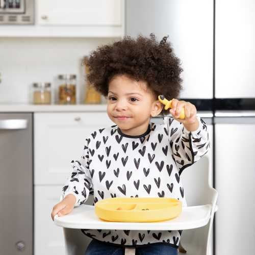Bumkins Bib with Sleeves 6-24m Hearts 