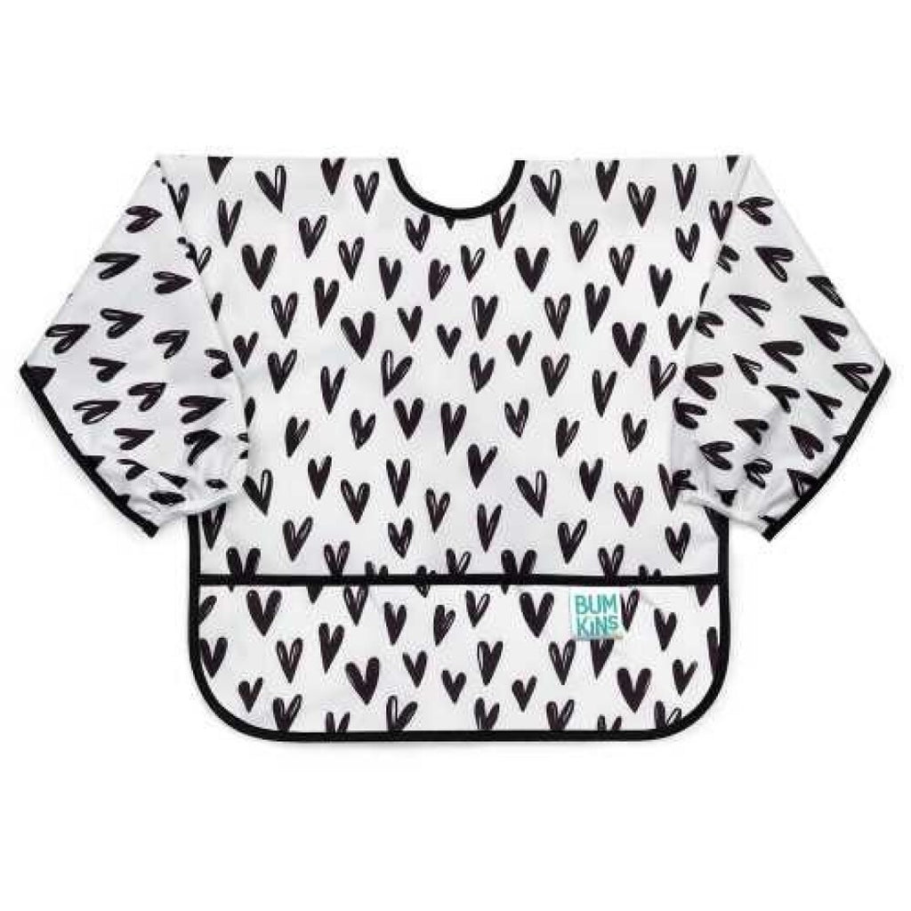 Babero Bumkins con mangas 6-24m Corazones 