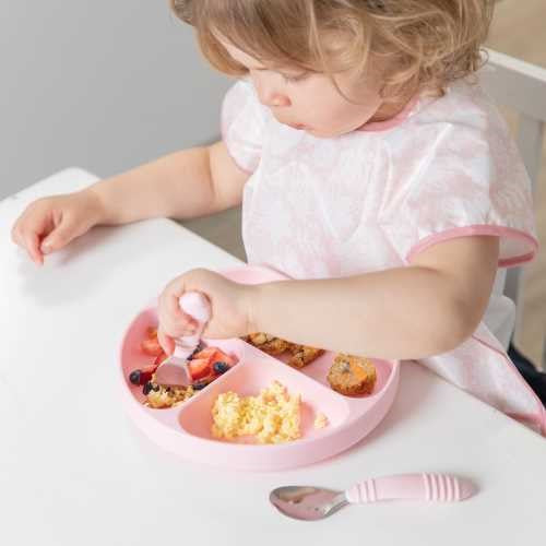 Bumkins Bib with Sleeves 6-24 Months Pink Lace