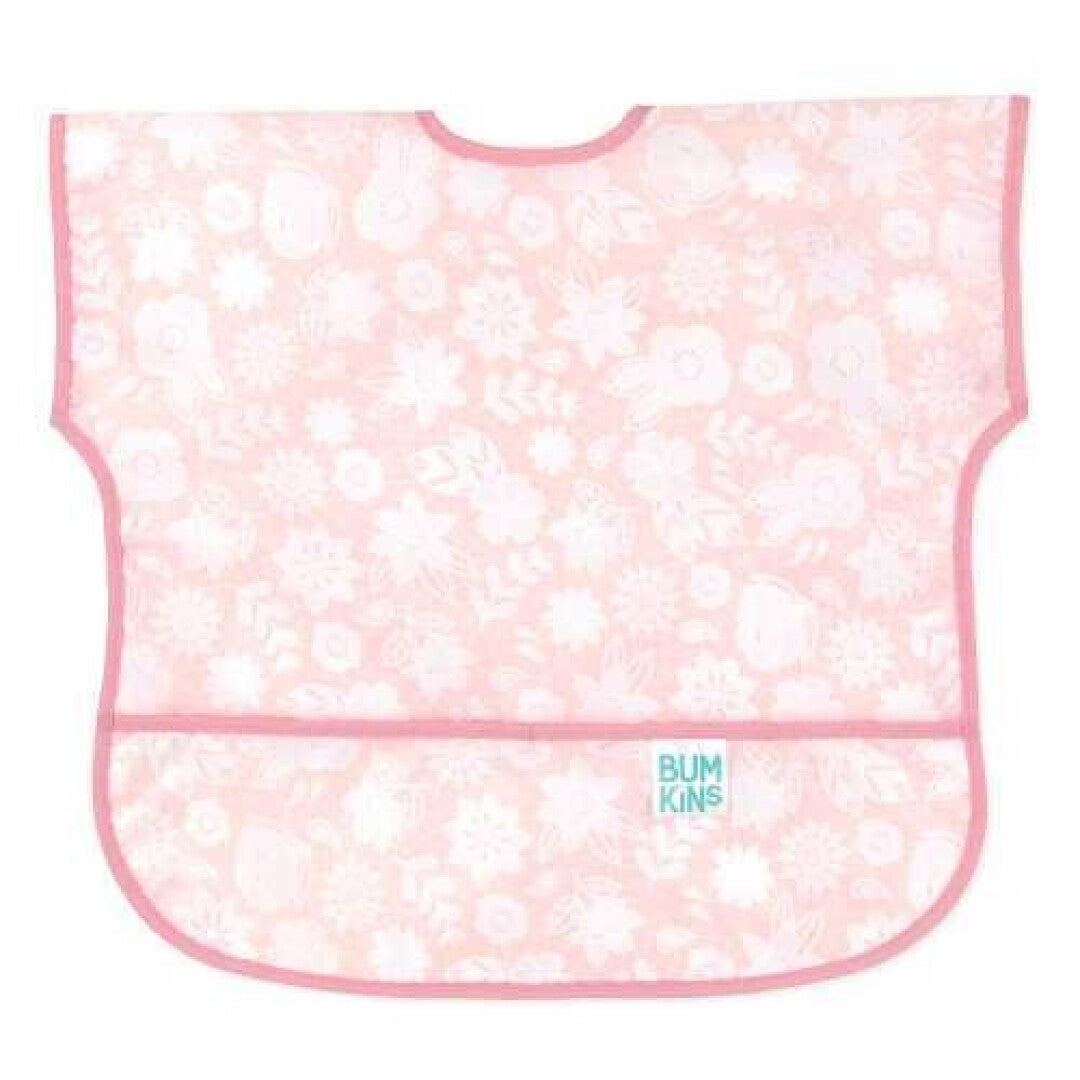 Bumkins Bib with Sleeves 6-24 Months Pink Lace