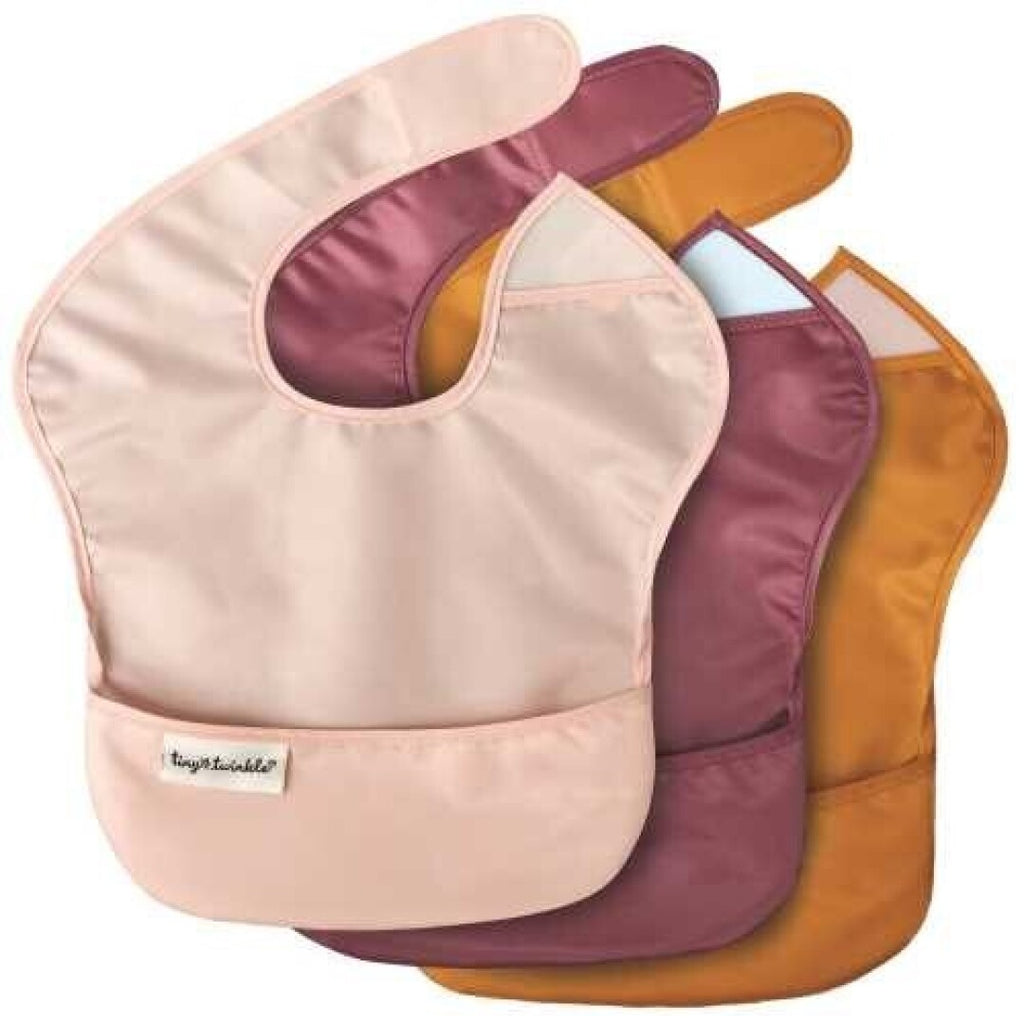 Tiny Twinkle Sleeveless Bib Set of 3 - Pink, Burgundy, and Orange