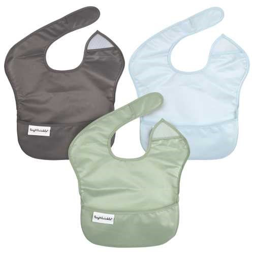 Tiny Twinkle 3-Pack Sleeveless Bibs - Green, Grey and Ice