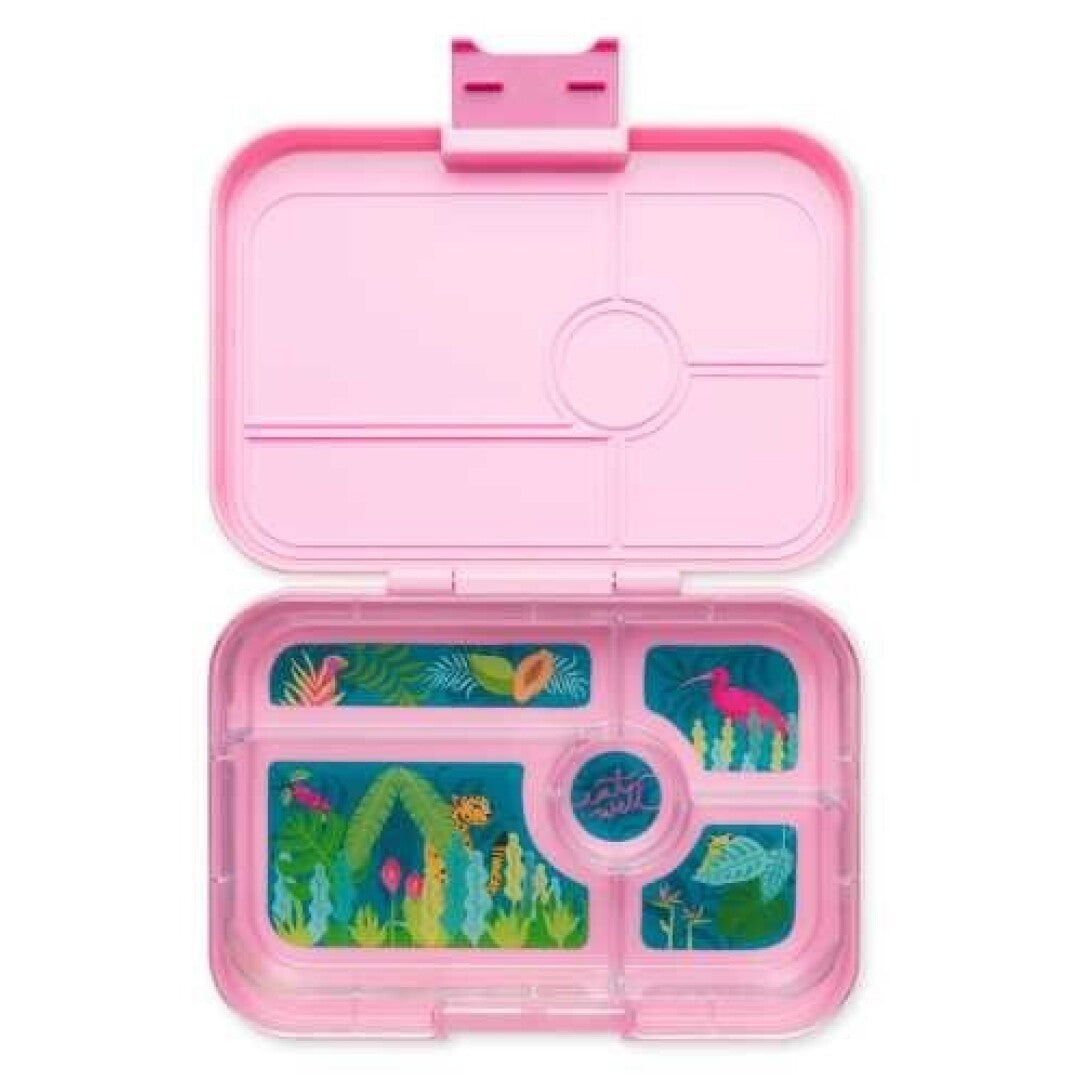 Fiambrera Yumbox con 5 compartimentos CAPRI PINK + JUNGLA PASTEL