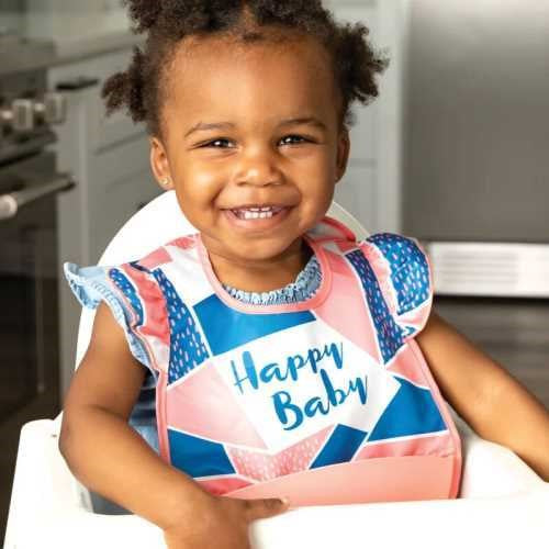 Tiny Twinkle Babete impermeável com bolso em silicone Happy Baby 6-24m