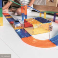 Clever Clixx Magnetic Building Blocks Curved Pieces Vivid Colors 15 Pieces