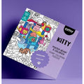 Embalagem roxa do OMY Poster Pintar XL - Kitty, com ilustrações de gatos e a indicação "Made in France" e "100% Recyclable".