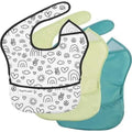 Tiny Twinkle Conjunto 3 babetes sem mangas verde, neon e peace