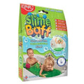 Embalagem do ZIMPLIKIDS Slime para banho Baff Verde, mostrando duas crianças a brincar na banheira com o slime verde. Destaca os ícones de segurança e a marcação "Made in the UK".