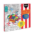 OMY Poster Pintar XL SuperMerket embalado, apresentando a capa com ilustrações de um supermercado e o logótipo OMY.