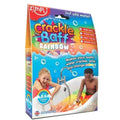 Embalagem do ZIMPLIKIDS Crackle Baff Rainbow, mostrando crianças a brincar na banheira com água colorida e efervescente.