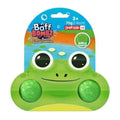 Embalagem da ZIMPLIKIDS Bomba de banho Sapo, mostrando duas bombas de banho verdes com design de sapo e indicação de aroma a maçã.