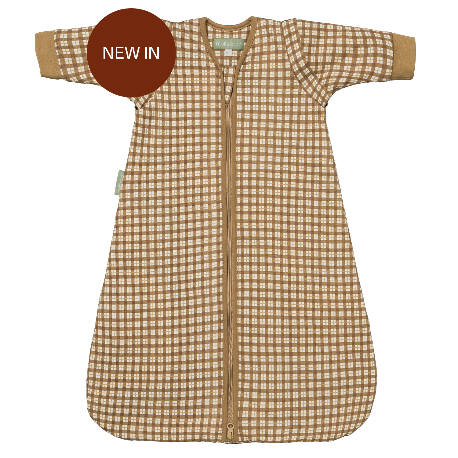 MolisandCo saco de dormir sem pés e com mangas TOG 1.0 Brown Checks