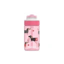 Garrafa Kambukka LAGOON Pink Flamingo 400ml com padrão de cães, vista frontal com a tampa fechada.