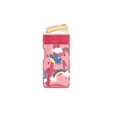 Garrafa Kambukka LAGOON Love Birds 400ml em cor rosa com padrão de unicórnios, arco-íris e nuvens.