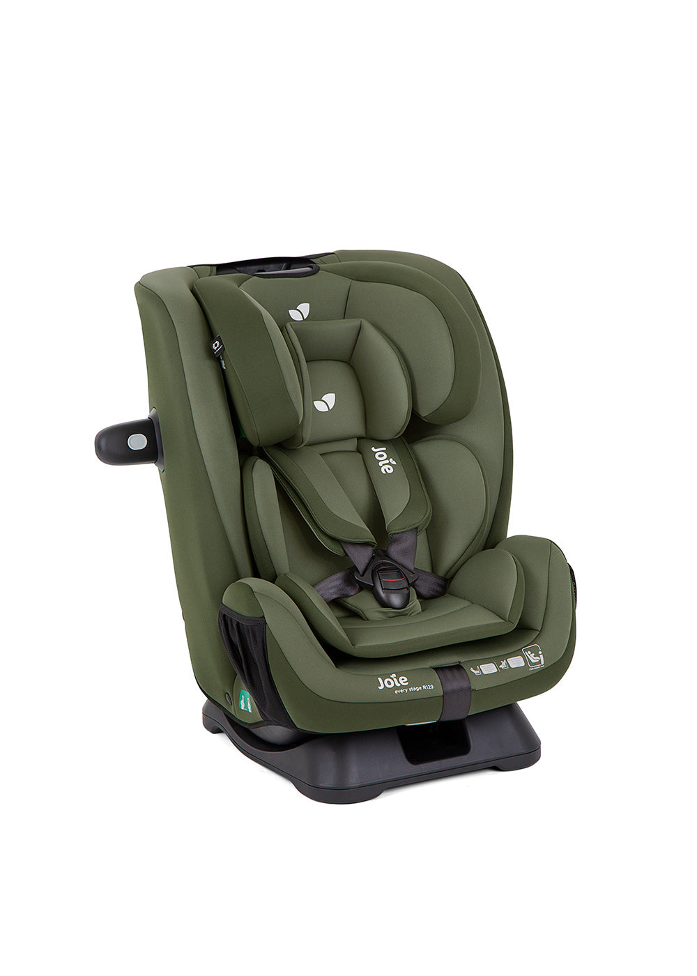 Cadeira auto EveryStage R129 em verde, vista frontal.