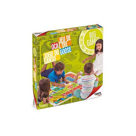 Caixa do jogo Cayro Jogo da Glória Gigante, mostrando crianças a jogar no tabuleiro e dimensões de 100x100 cm.