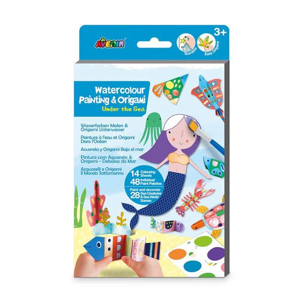 Avenir Livro de Origami e pintura com água Fundo do Mar
