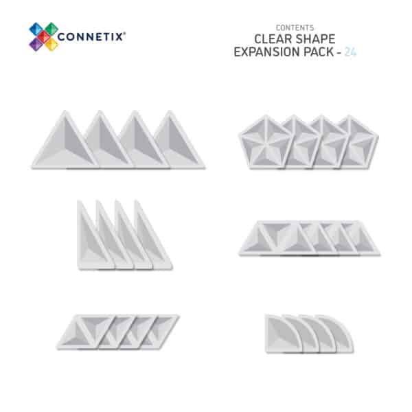 Connetix Magnetic Block Game Clear Shape Expansion 24 pc