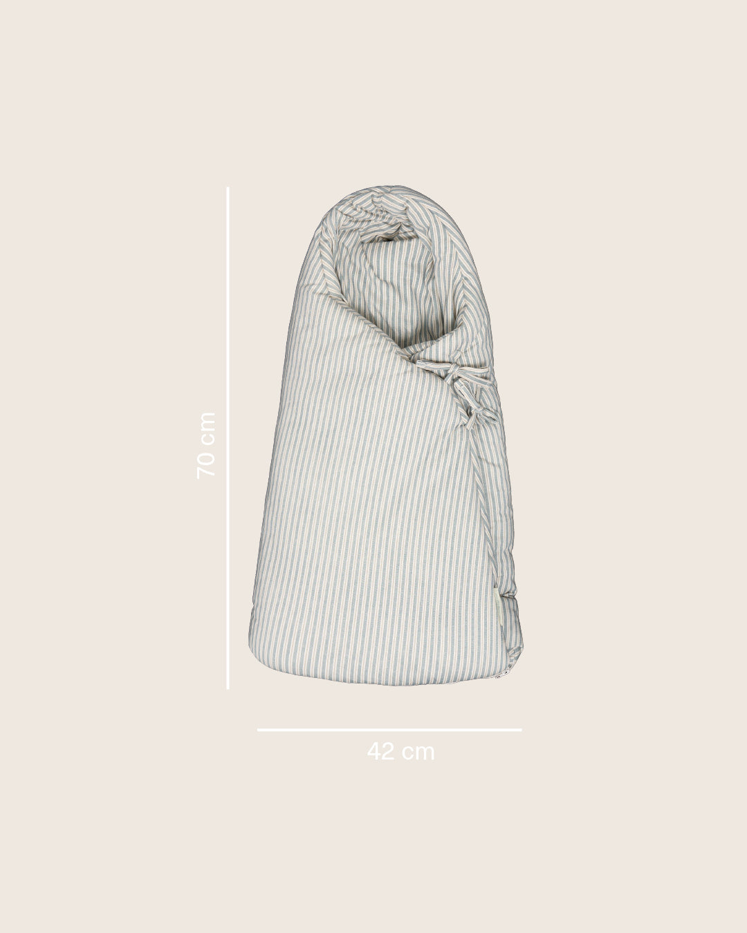 Saco para alcofa de inverno MolisandCo no padrão Blue Stripes, para carrinho de passeio