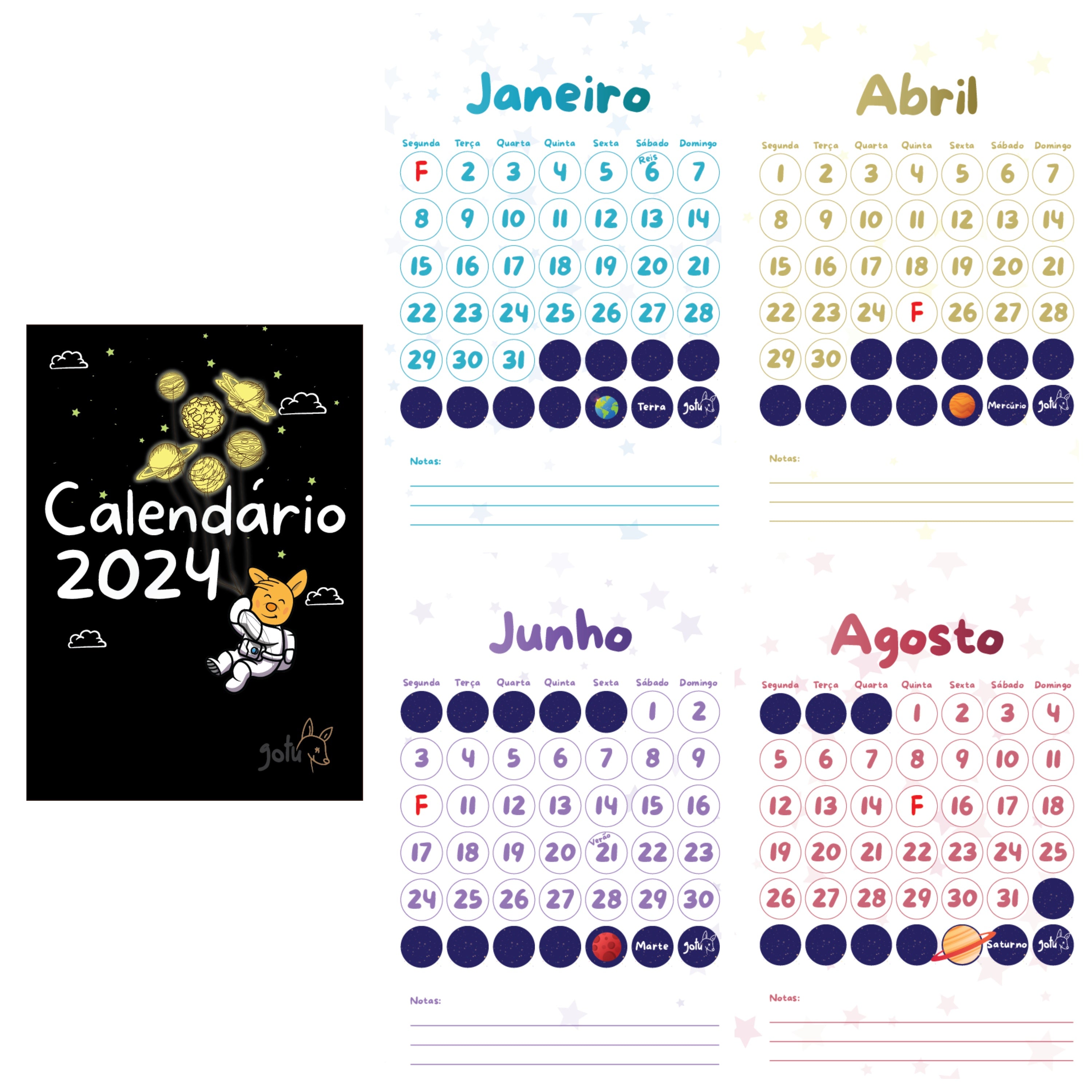 Calendário Mensal Infantil (digital) –