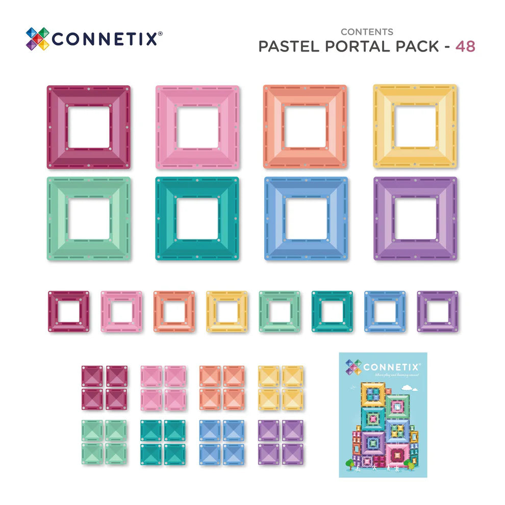 Connetix Jogo blocos Magnético Pastel Portal Pack 48 peças