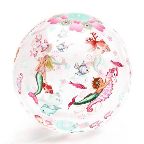 Djeco Mermaid Ball - Pelota hinchable con Sirenas 35cm