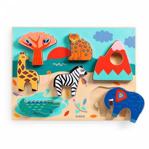 Djeco Savana Story – Jungle Animal Stacking Game