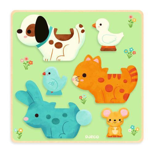Djeco Puzz & Play Friends – Puzzle de Madeira com Animais