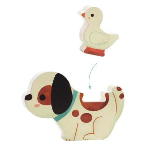 Djeco Puzz & Play Friends – Puzzle de Madeira com Animais