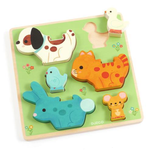 Djeco Puzz & Play Friends – Puzzle de Madeira com Animais