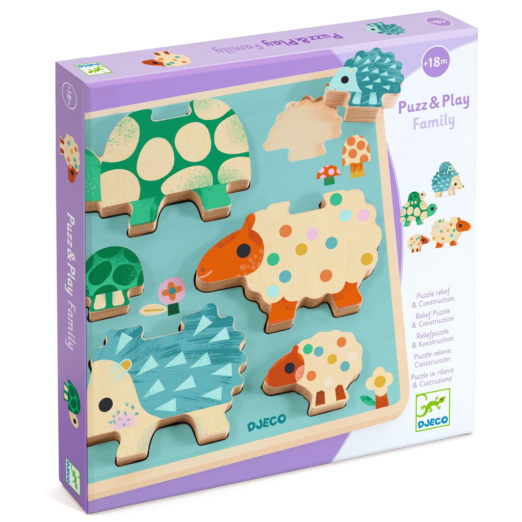 Djeco Puzz play family puzzle de madeira com animais