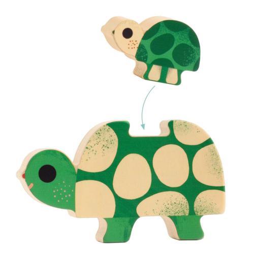 Djeco Puzz & Play Family – Wooden Animal Puzzle