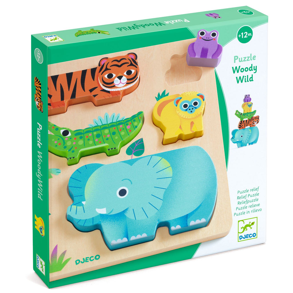 Djeco Woodywild puzzle de madeira para empilhar