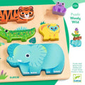 Djeco WoodyWild – Puzzle de madera para apilar