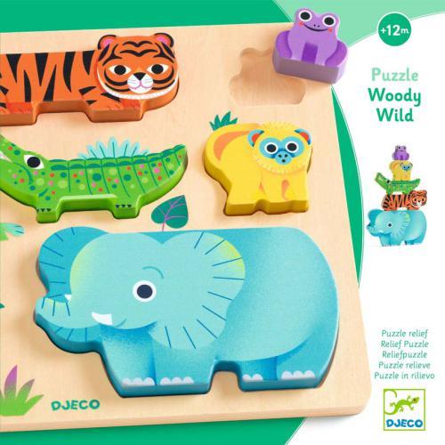 Djeco WoodyWild – Wooden Stacking Puzzle