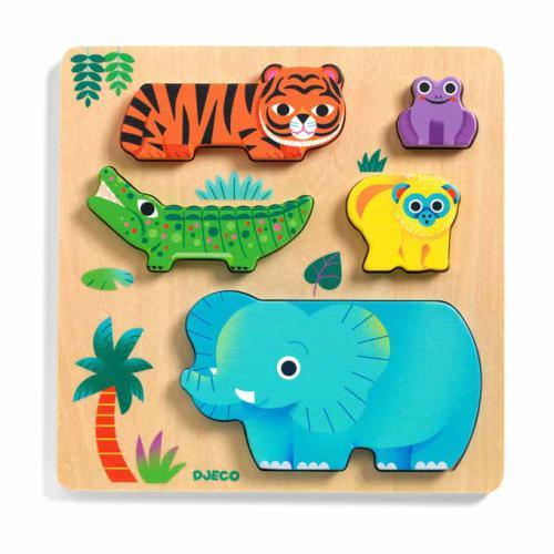 Djeco WoodyWild – Wooden Stacking Puzzle