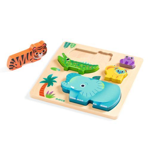 Djeco WoodyWild – Wooden Stacking Puzzle