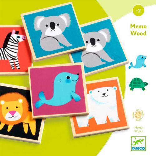 Djeco Memo Wood – Animal Memory Game