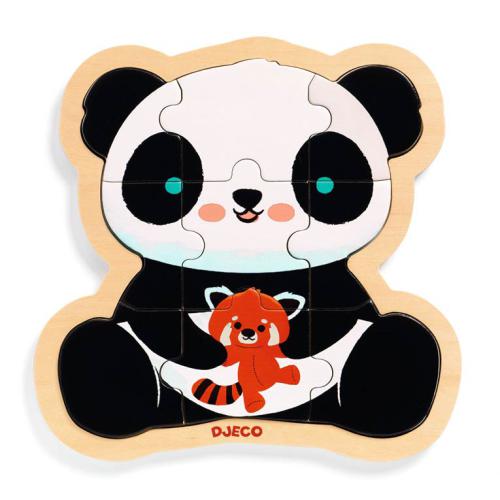 Djeco Wooden Puzzle 9 pieces - Panda