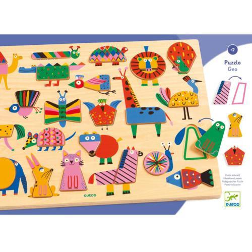 Djeco Puzzle de Madeira 22 peças - Geo Animais