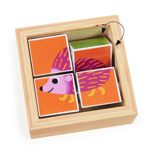 Djeco Tournibist - Wooden block puzzle with animals